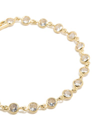Gold Plated Bezel Cubic Zirconias Tennis Bracelet - link has visual effect only