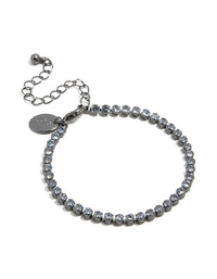 Gunmetal Silver Plated Cubic Zirconia Circle Tennis Bracelet - link has visual effect only
