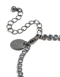 Gunmetal Silver Plated Cubic Zirconia Circle Tennis Bracelet - link has visual effect only