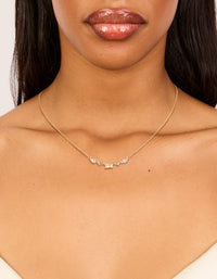 Gold Plated Mixed Shaped Cubic Zirconia Necklace - link has visual effect only