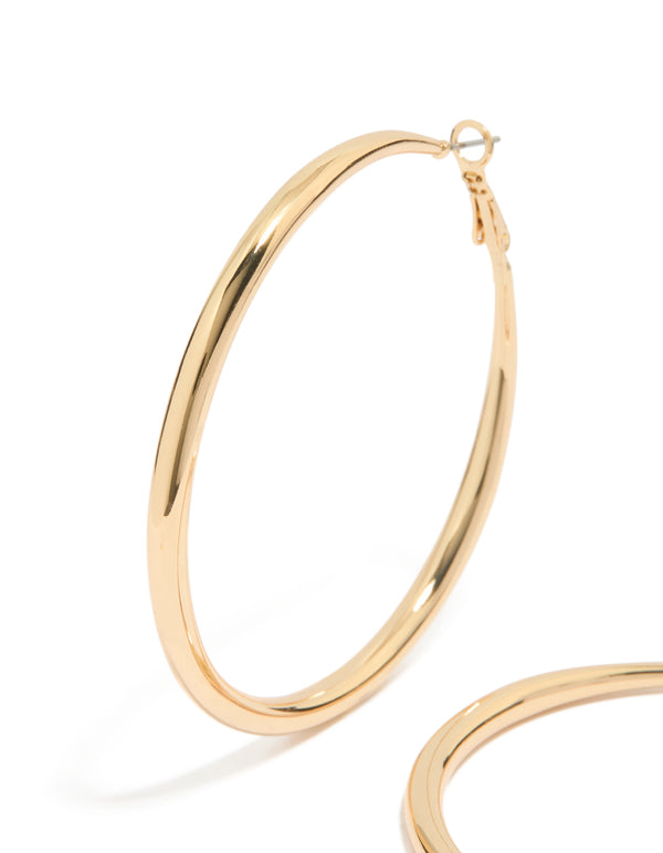 Gold Plated Large Hoop Earrings
