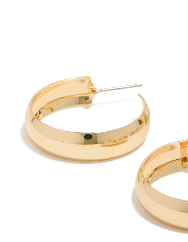 Gold Plated Medium & Large Hoop Earrings 2-Pack