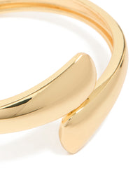 Gold Plated Flat Teardrop Hinged Bangle - link has visual effect only