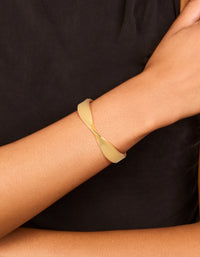 Gold Plated Twisted Thick Bangle - link has visual effect only