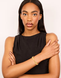 Gold Plated Twisted Thick Bangle - link has visual effect only