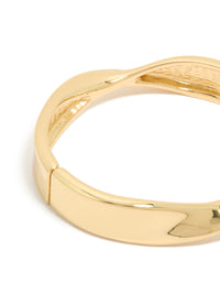 Gold Plated Twisted Thick Bangle - link has visual effect only