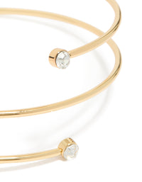 Gold Plated Diamante Wrap Around Arm Cuff - link has visual effect only