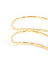 Gold Plated Multi Cross Textured Arm Cuff - link has visual effect only