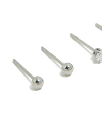 Kids Surgical Steel Blue Cubic Zirconia Stud Earrings 2-Pack - link has visual effect only