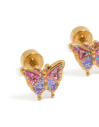 Gold Plated Surgical Steel Flower Flat Back Studs - link has visual effect only
