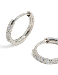 Kids Surgical Steel Cubic Zirconia Sleeper Earrings - link has visual effect only