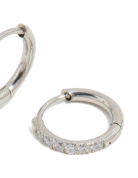 Kids Surgical Steel Cubic Zirconia Sleeper Earrings - link has visual effect only