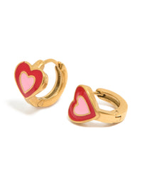 Kids Gold Plated Surgical Steel Heart Sleeper Earrings - link has visual effect only