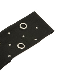 Black Eyelet Wide Stretch Fabric Headband - link has visual effect only