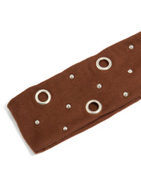 Brown Eyelet Wide Stretch Fabric Headband - link has visual effect only