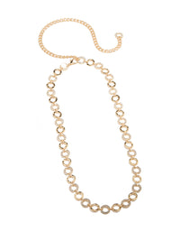 Gold Mini Diamante & Molten Circle Belt - link has visual effect only