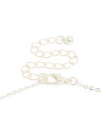Silver Plated Cubic Zirconia Flower Charms Necklace - link has visual effect only