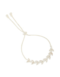 Silver Plated Cubic Zirconia Vine Leaf Toggle Bracelet - link has visual effect only