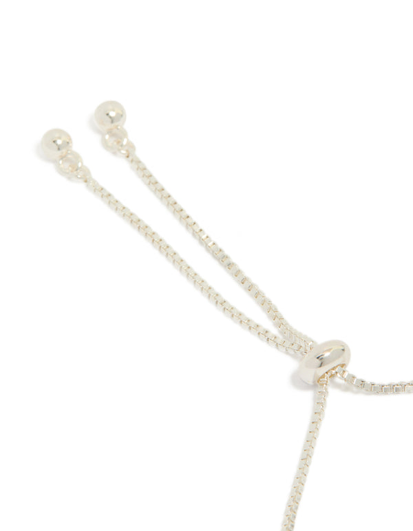 Silver Plated Cubic Zirconia Vine Leaf Toggle Bracelet