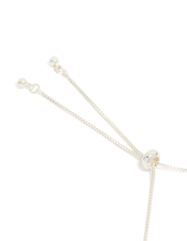 Silver Plated Moon & Heart Charm Toggle Bangle