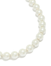 Silver Plated Pearl & Diamante Rondell Necklace - link has visual effect only