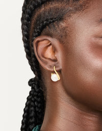 Gold Plated Freshwater Pearl Twist Hoop Earrings - link has visual effect only