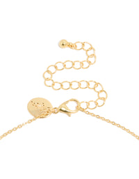 Gold Plated Pink Flower Clover Inlay Charms Necklace - link has visual effect only