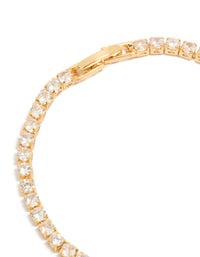 Gold Plated Cubic Zirconia Mixed Charm Tennis Bracelet - link has visual effect only