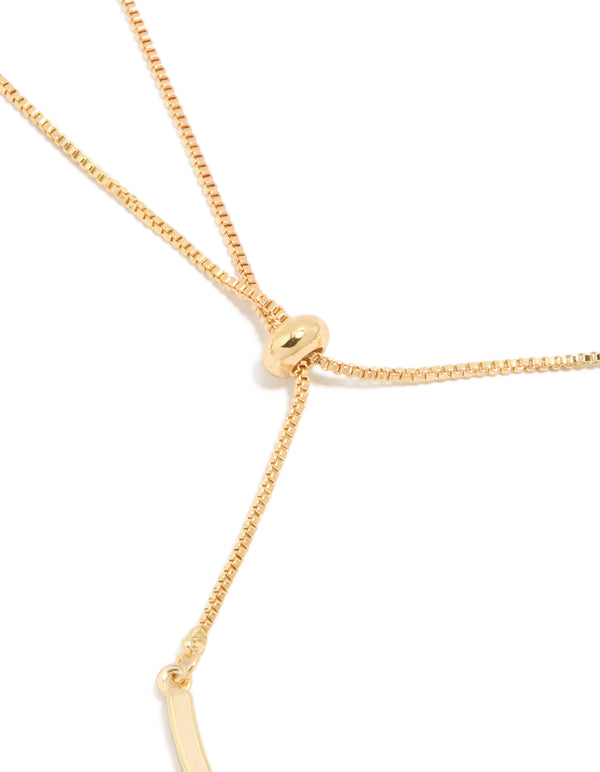 Gold Plated Heart & Moon Toggle Charm Bangle