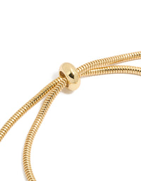 Gold Plated Cubic Zirconia Chunky Heart Charm Toggle Bracelet - link has visual effect only