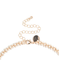 Rose Gold Plated Mini Pearls Fireball  Necklace - link has visual effect only