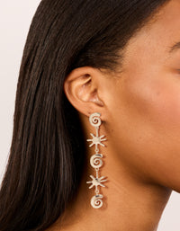 Gold Shell & Sun Drop Earrings - link has visual effect only