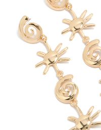 Gold Shell & Sun Drop Earrings - link has visual effect only