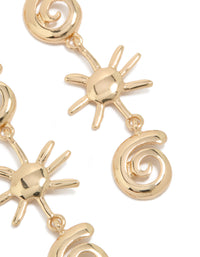 Gold Shell & Sun Drop Earrings - link has visual effect only