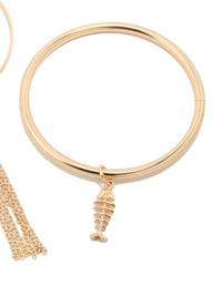 Gold Charm & Tassel Bangles 3-Pack - link has visual effect only