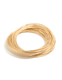 Worn Gold Multi Crossover Bangle - link has visual effect only