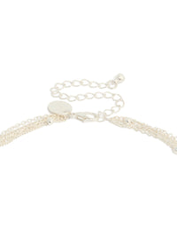 Silver Diamante Celestial Multi Pearl  Layered Y-Necklace - link has visual effect only