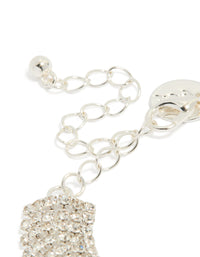 Silver Diamante Thick Flexible Bracelet - link has visual effect only