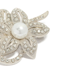 Silver Flower & Pearl Brooch - link has visual effect only