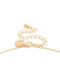 Discover the floral necklace crafted from gold plated cubic zirconia with crystal pendant in dainty style clasp detail view - link has visual effect only