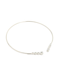 Silver Cubic Zirconia Open Front Torque Necklace - link has visual effect only