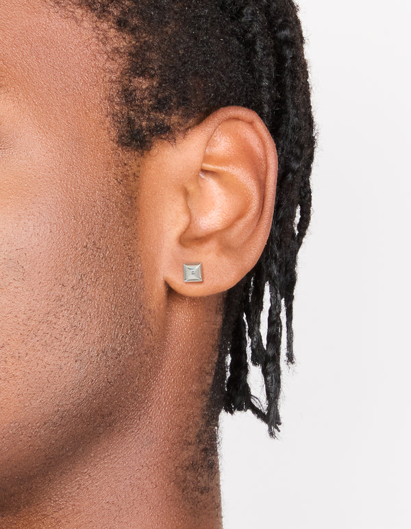 Mens Waterproof Stainless Steel Studded Earrings