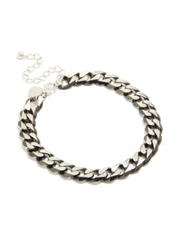 Mens Waterproof Stainless Steel Black Link Chain Bracelet - link has visual effect only