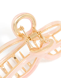 Gold Pink Acrylic Bow Claw Clip - link has visual effect only