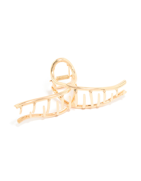 Gold Wavy Claw Clip