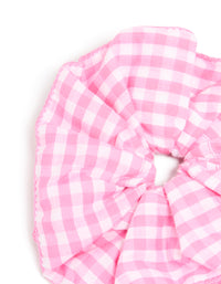 Pink & White Gingham Fabric Ruffled Scrunchie - link has visual effect only