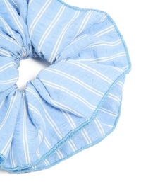 Pale Blue Fabric Ruffle Scrunchie - link has visual effect only