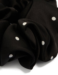Black & Cream Micro Polka Dot Fabric Statement Scrunchie - link has visual effect only
