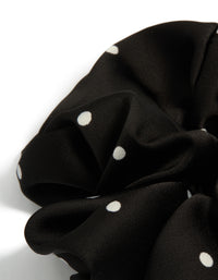 Black & Cream Micro Polka Dot Fabric Statement Scrunchie - link has visual effect only