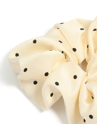 Cream & Black Micro Polka Dot Fabric Statement Scrunchie - link has visual effect only